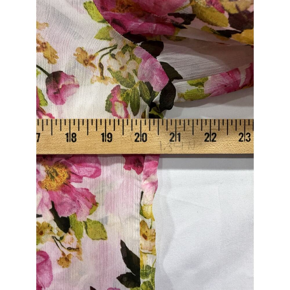 Kut From The Kloth Floral Tunic Blouse Long Sleeve Sheer Size Large - Picture 6 of 6